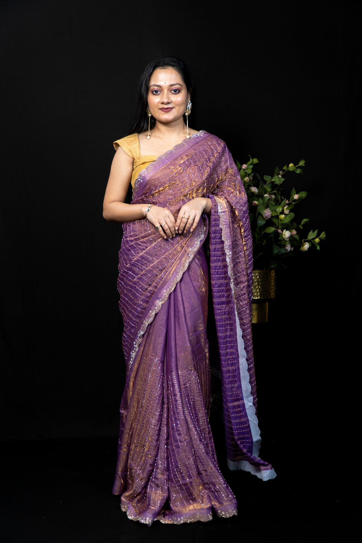 Designer Frendy Silk Saree with All-Over Kardana and Thread Work | Party Wear Saree Collection