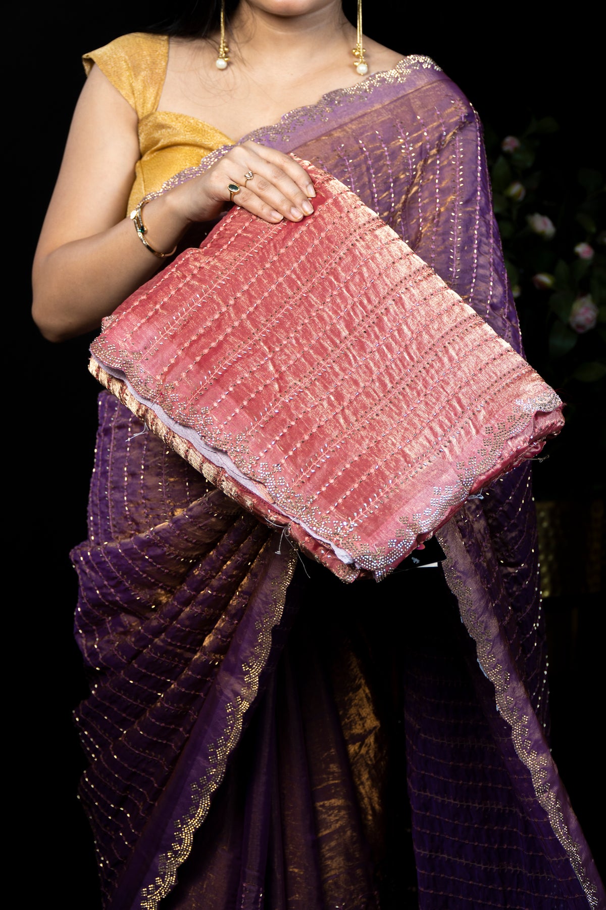 Designer Frendy Silk Saree with All-Over Kardana and Thread Work | Party Wear Saree Collection