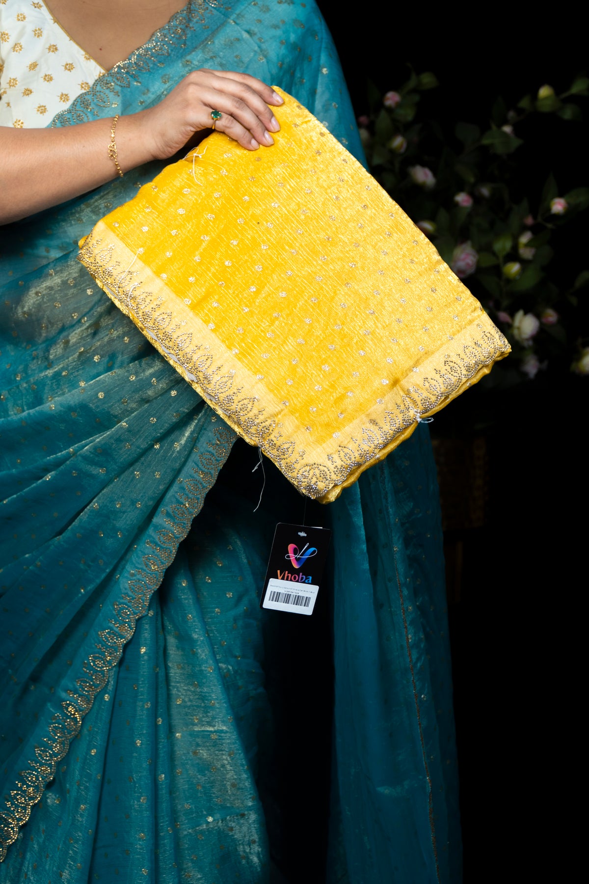 Beautiful Frendy Saree with Stone & Zari Work