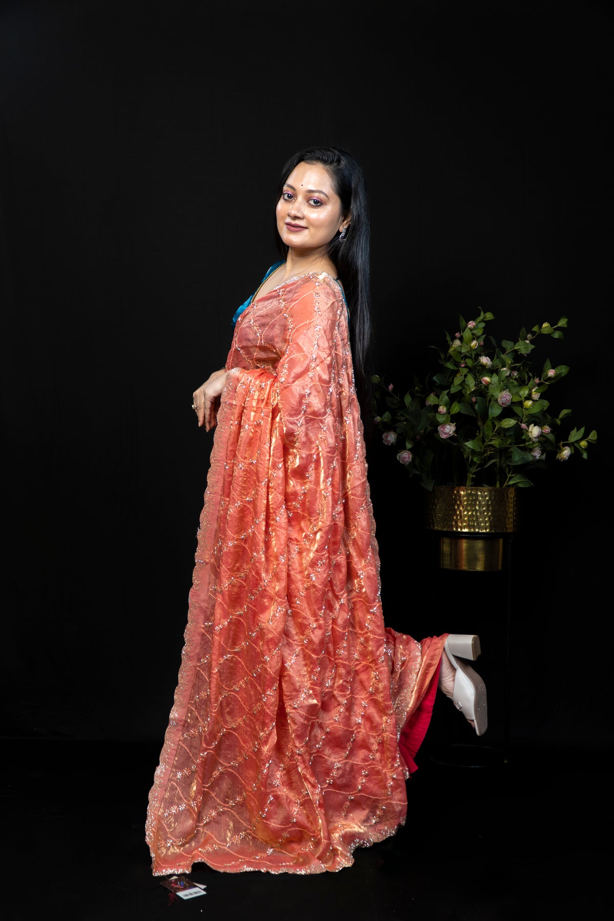 Gorgeous Frendy Saree with Stone & kardana Work