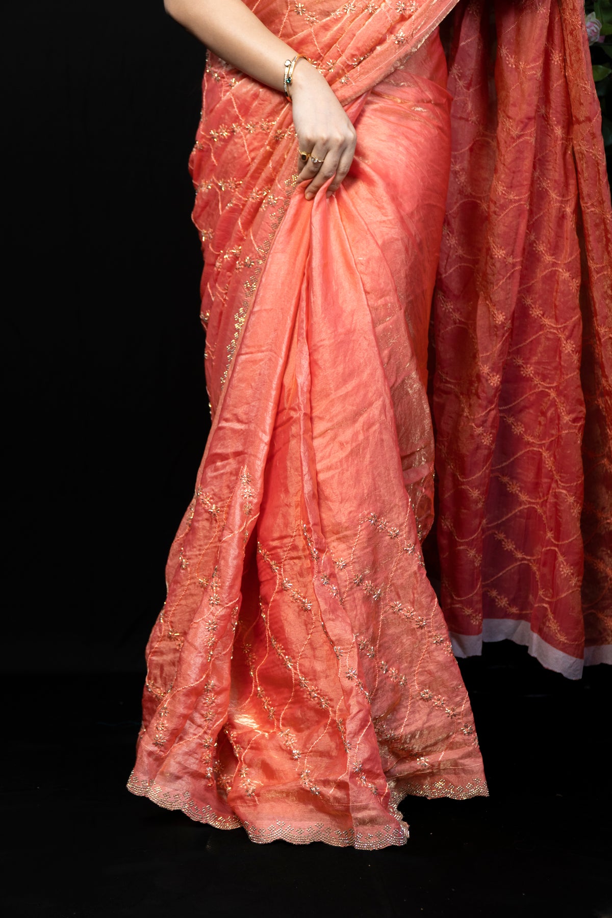 Gorgeous Frendy Saree with Stone & kardana Work
