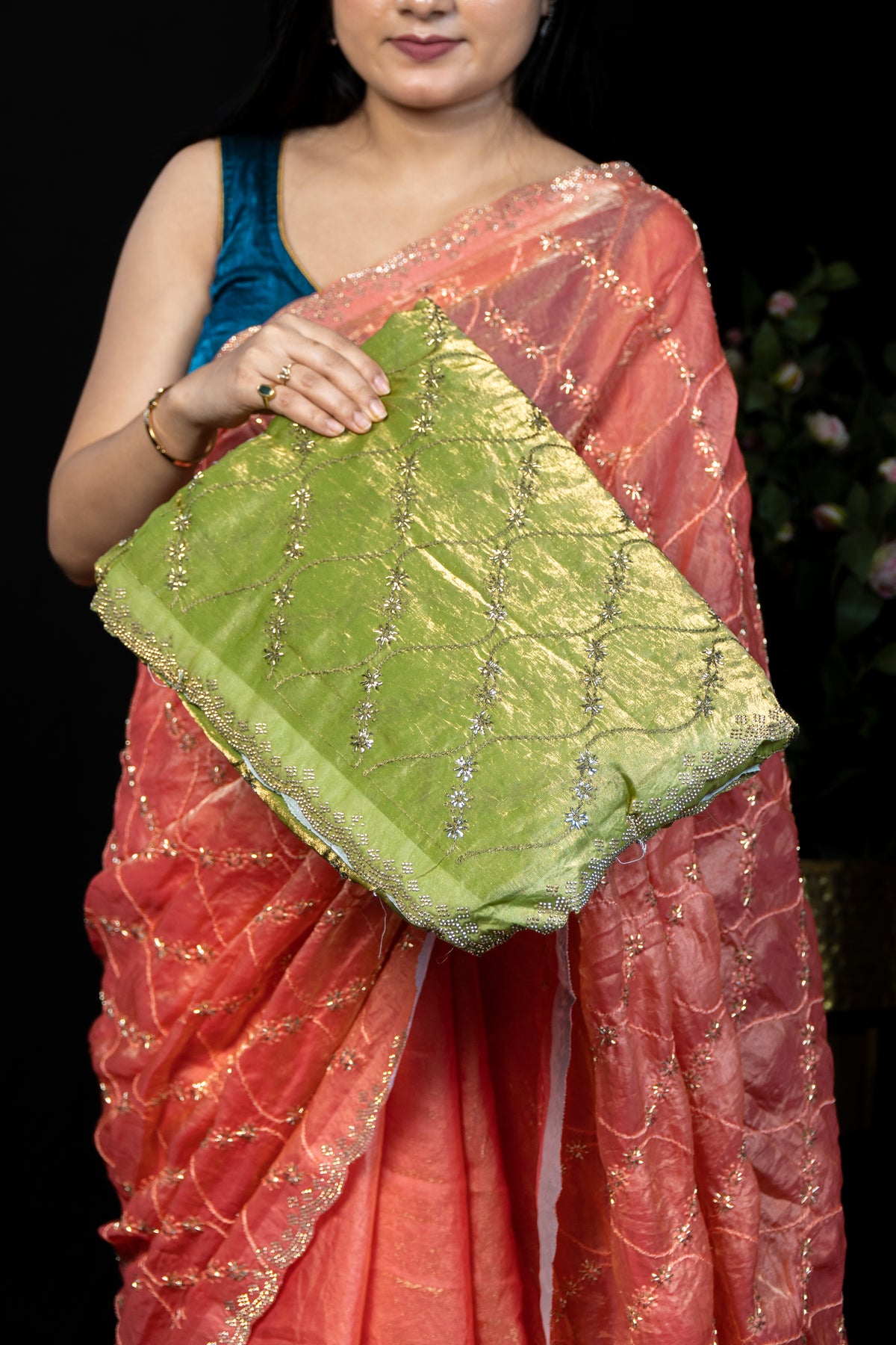 Gorgeous Frendy Saree with Stone & kardana Work