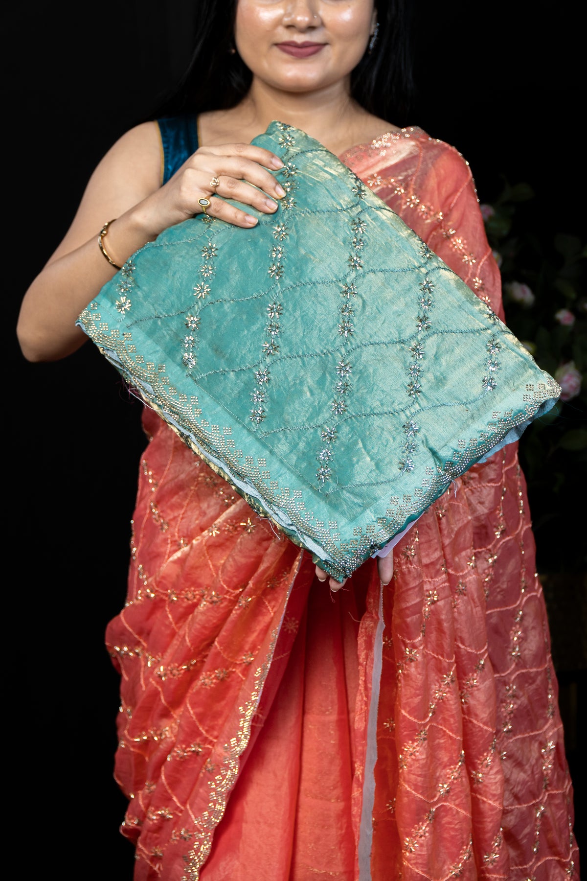 Gorgeous Frendy Saree with Stone & kardana Work
