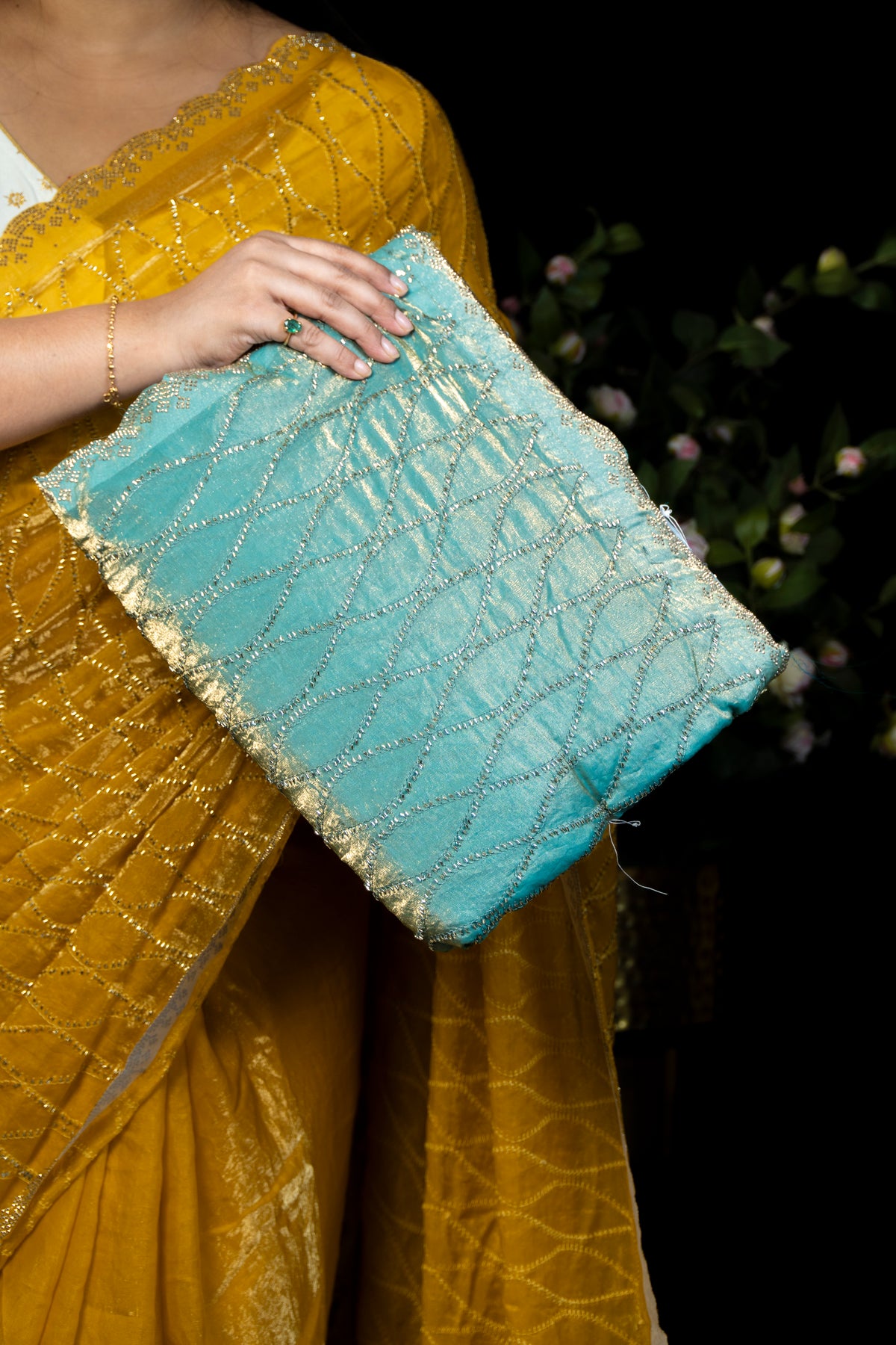 Elegant Frendy Saree with Stone & Kardana Work