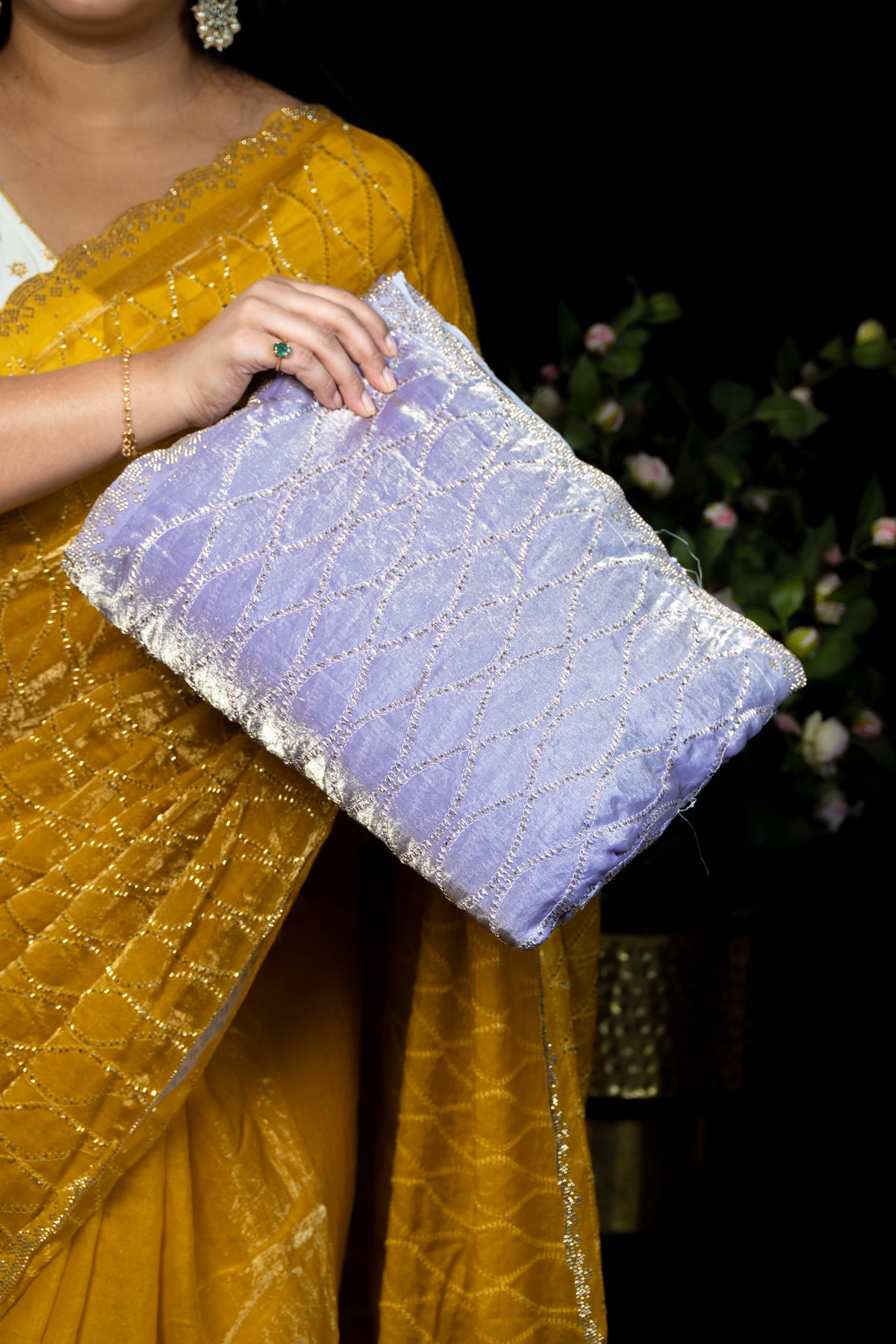 Elegant Frendy Saree with Stone & Kardana Work