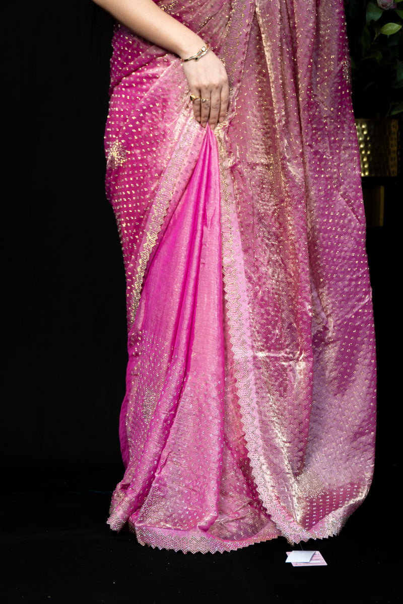 Jimmy choo Pastel Silk Saree Collection with Zari Work & Matching Blouse | Traditional Party Wear Saree