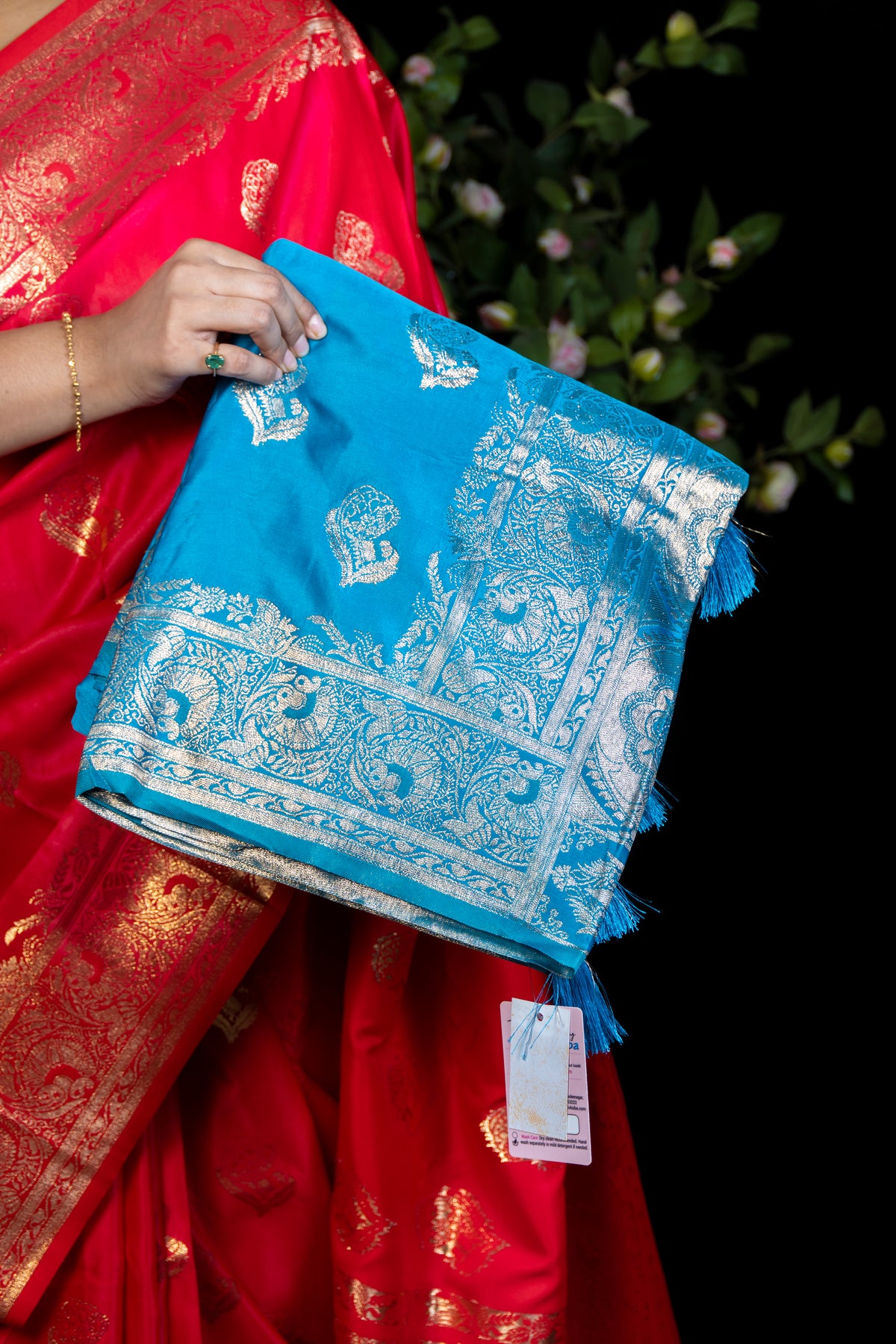 Woven Gold Zari Silk Saree with Rich Brocade Border