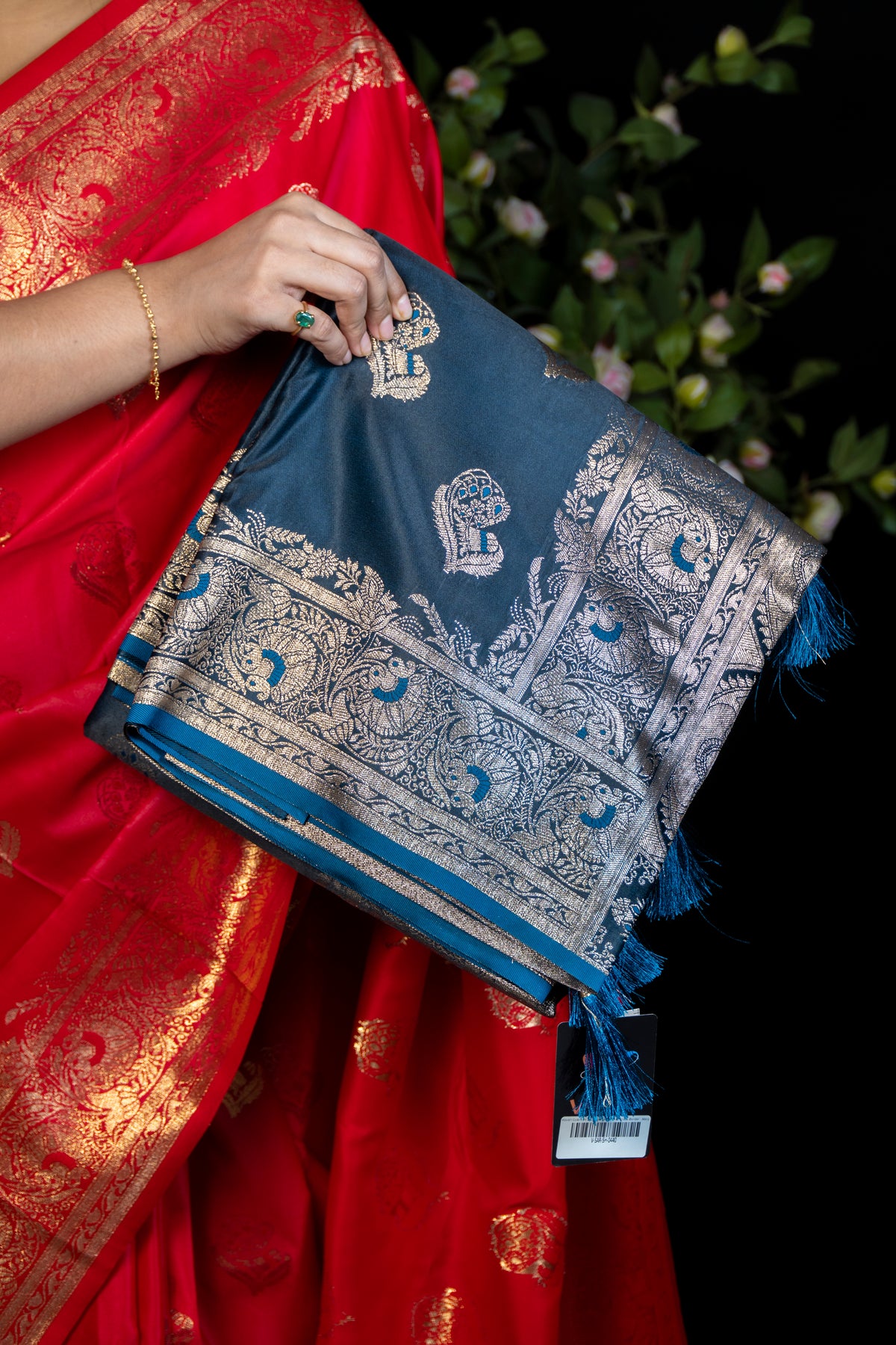 Woven Gold Zari Silk Saree with Rich Brocade Border