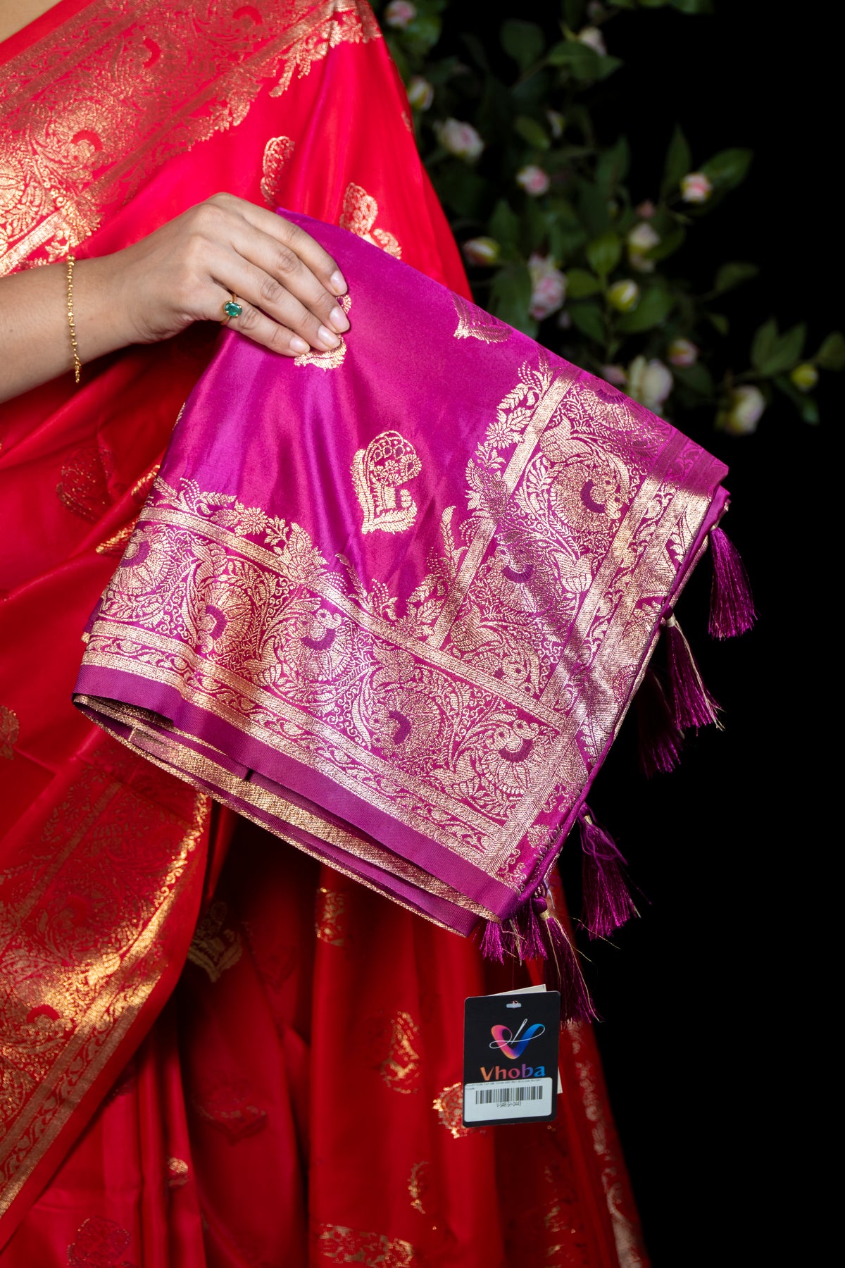 Woven Gold Zari Silk Saree with Rich Brocade Border