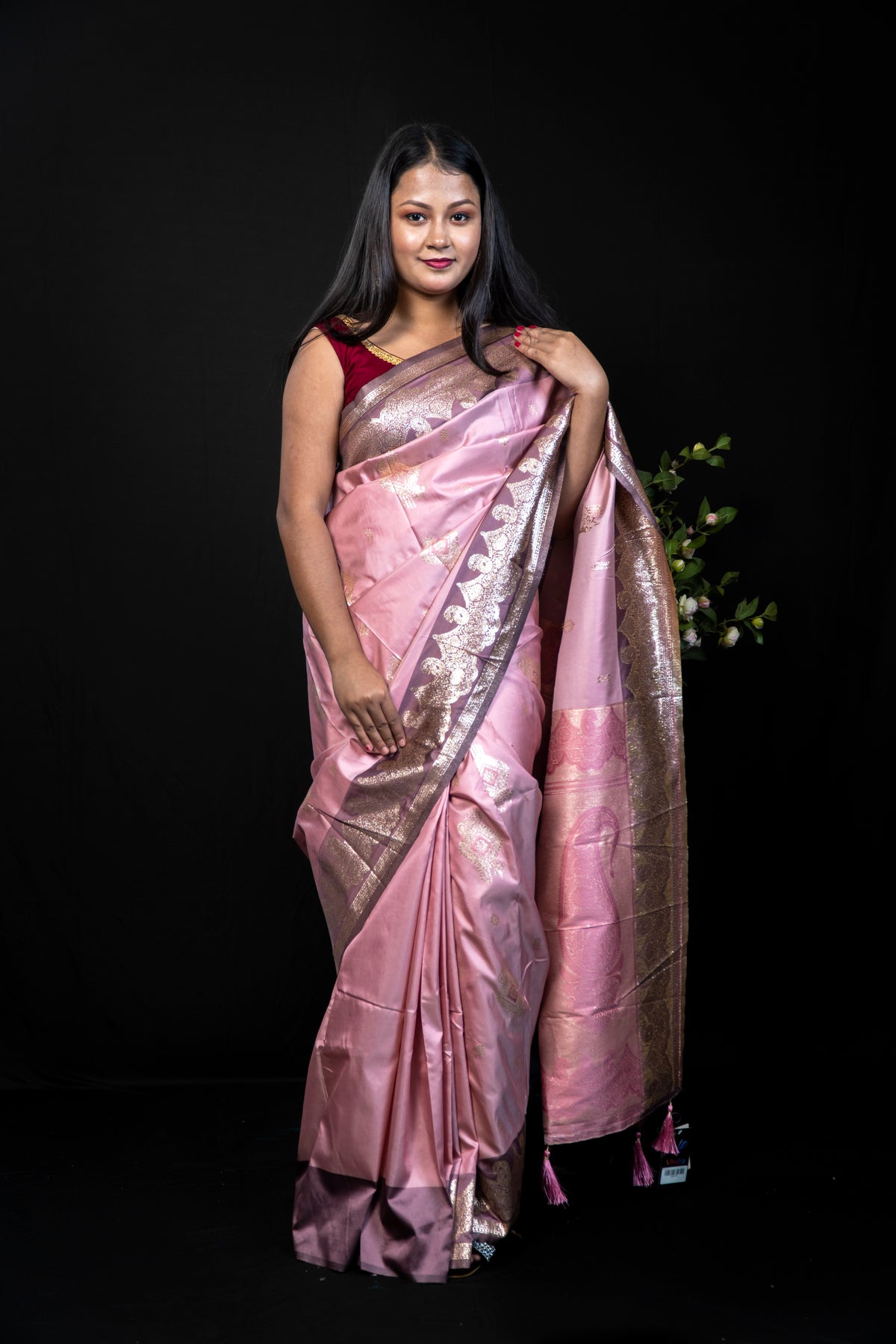 Mal Gudi dual tone Silk Saree with Blouse Piece