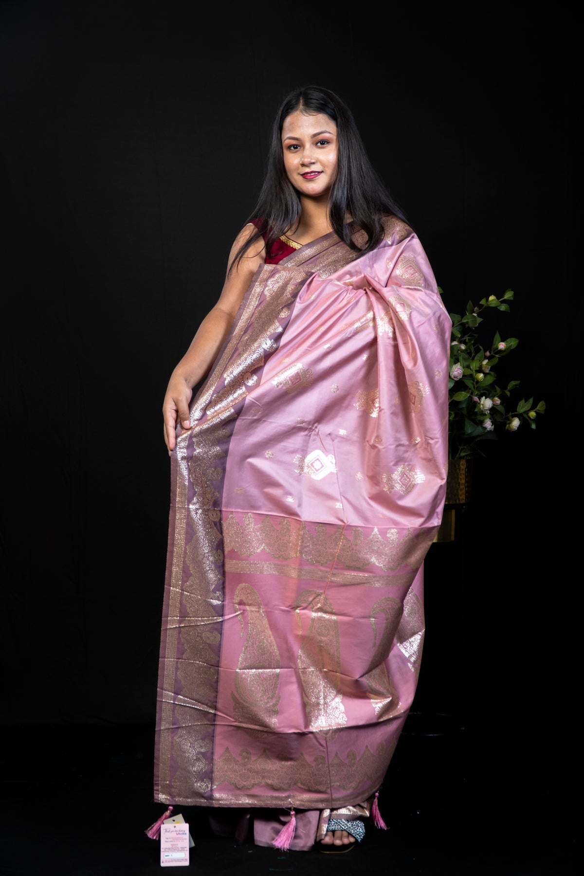 Mal Gudi dual tone Silk Saree with Blouse Piece