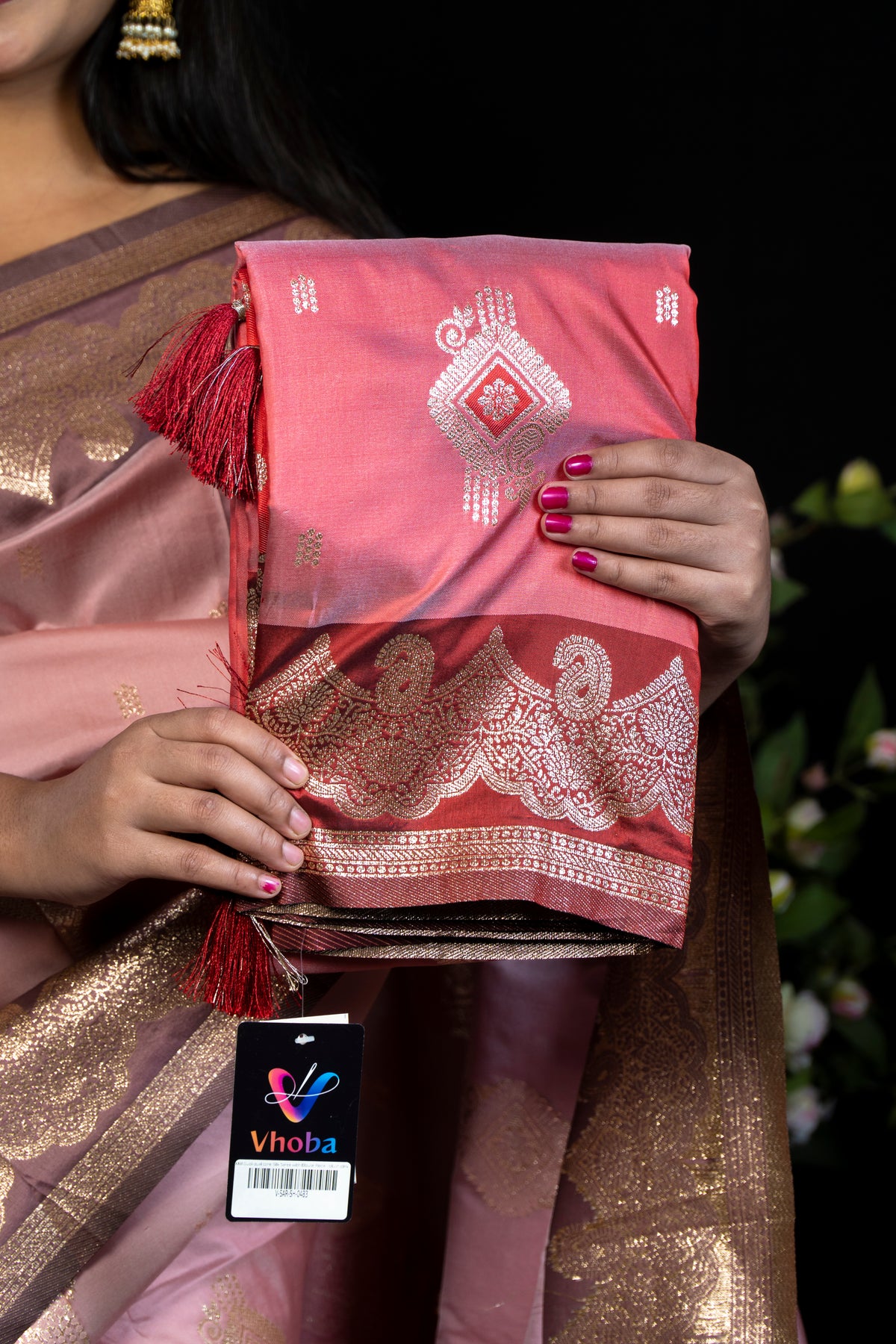 Mal Gudi dual tone Silk Saree with Blouse Piece