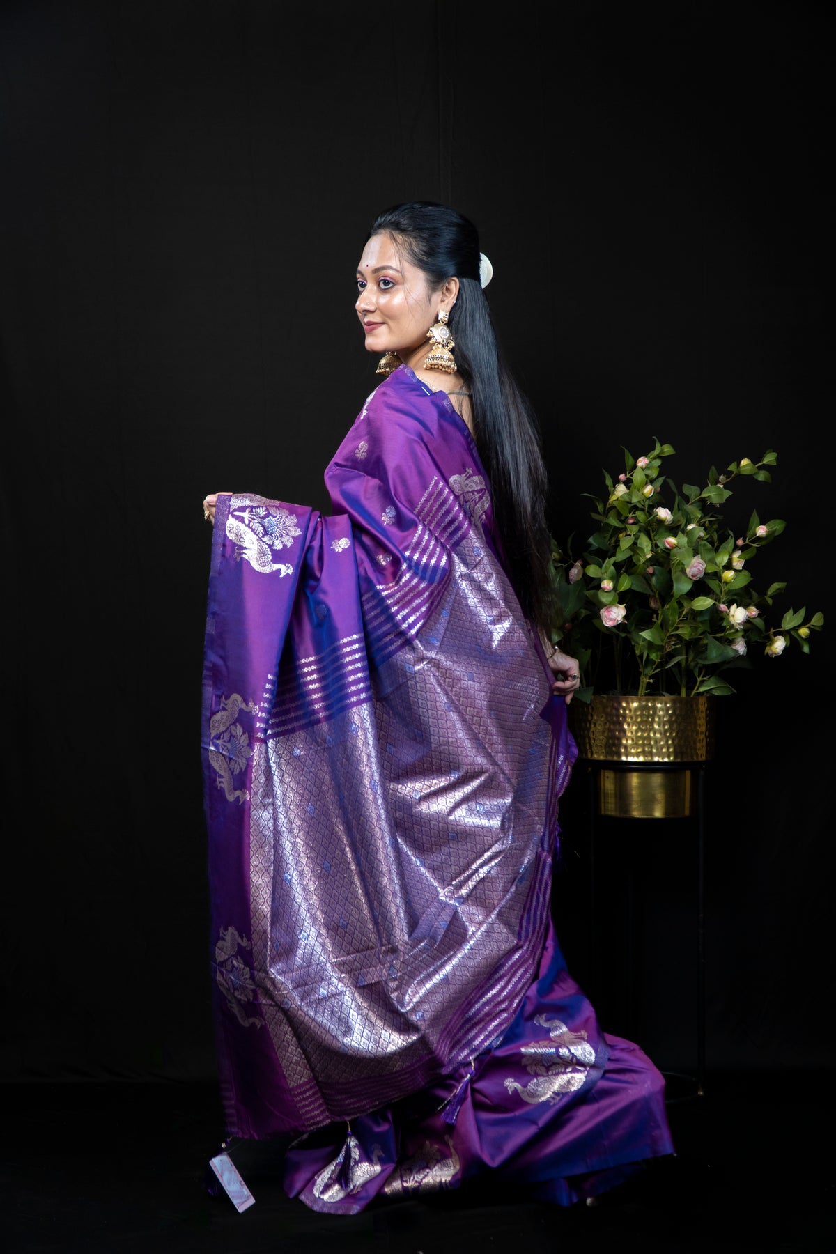Resham Pattu Silk Saree with Gold Border