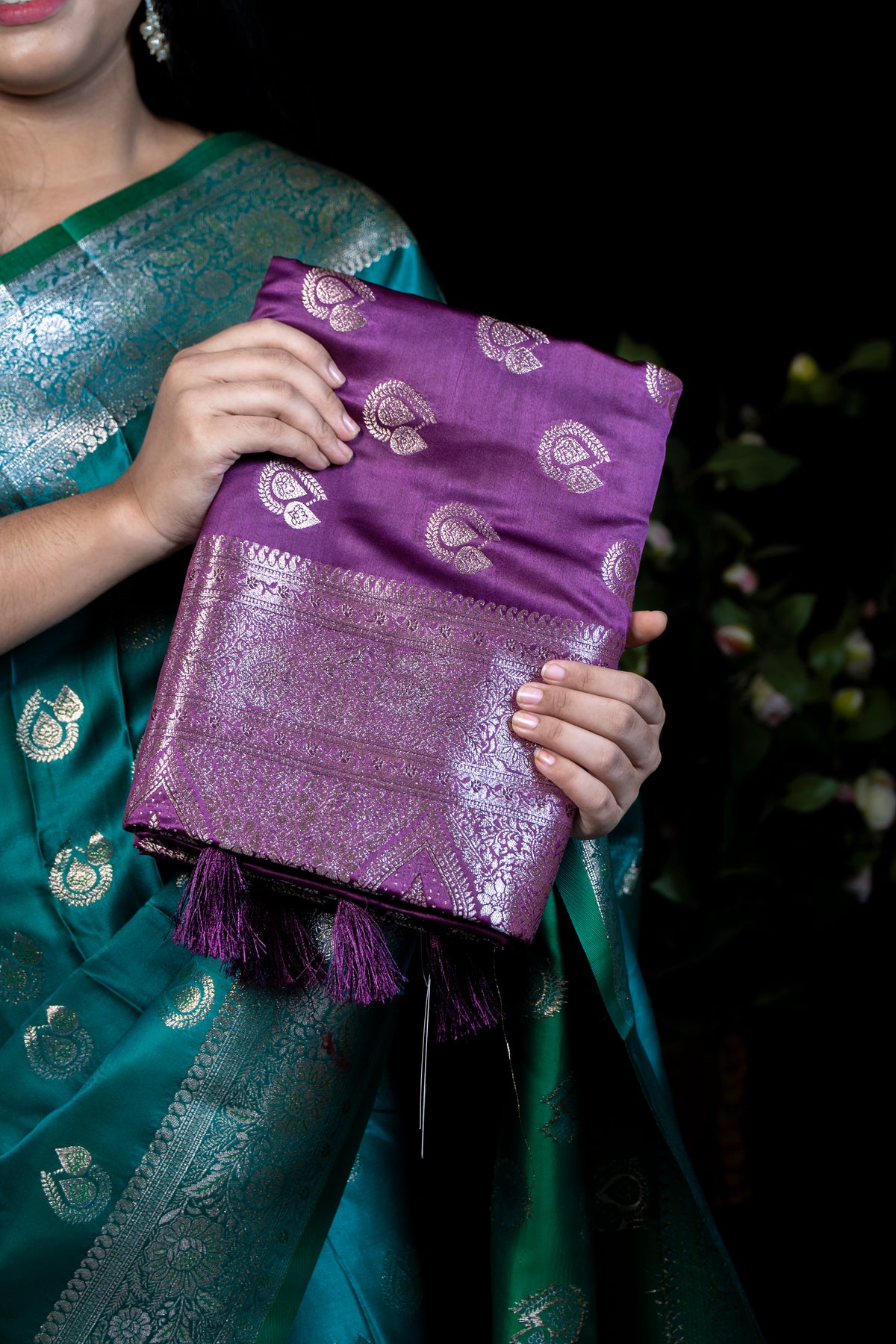 Mashru Silk Saree with Full-Body Zari Work