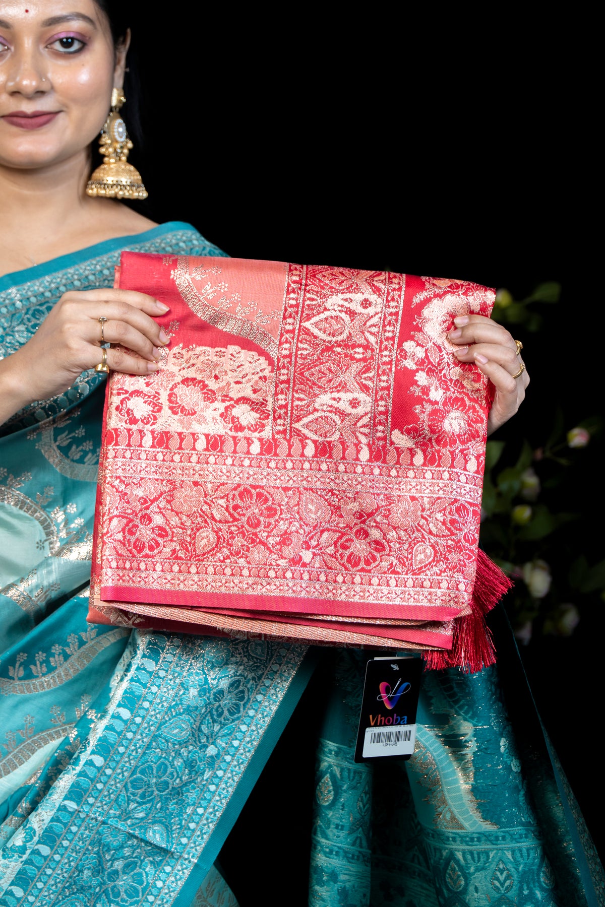 Dual tone Rangkat Silk Banarasi Saree with Blouse Piece