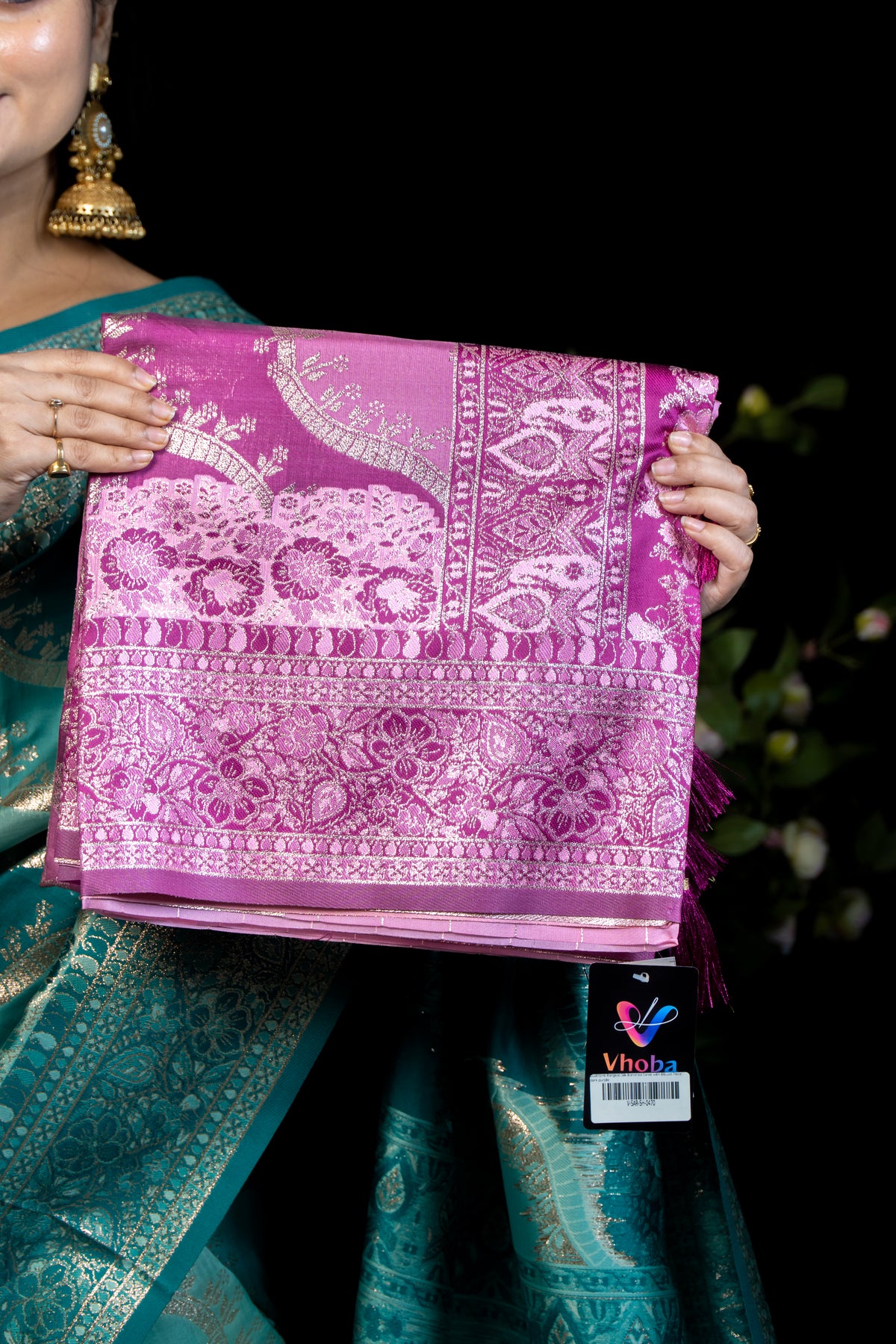 Dual tone Rangkat Silk Banarasi Saree with Blouse Piece