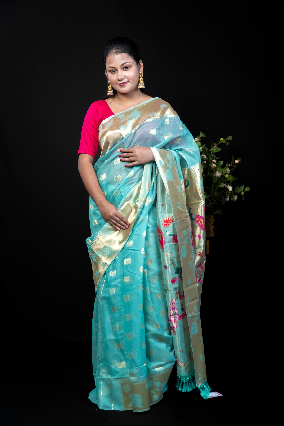 Elegant Paithani Silk Saree with Intricate Zari Pallu