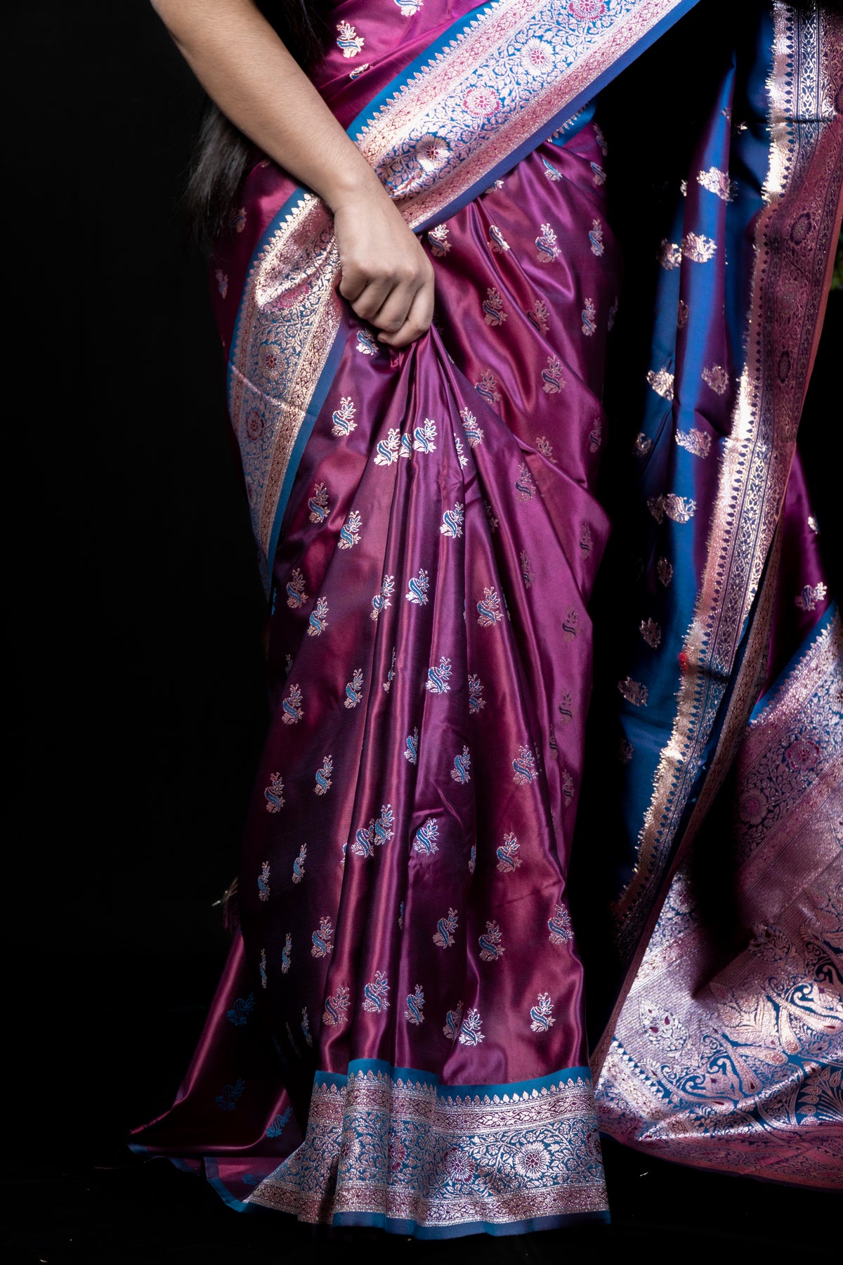 Traditional Brocade Silk Saree with Intricate Zari Woven Border