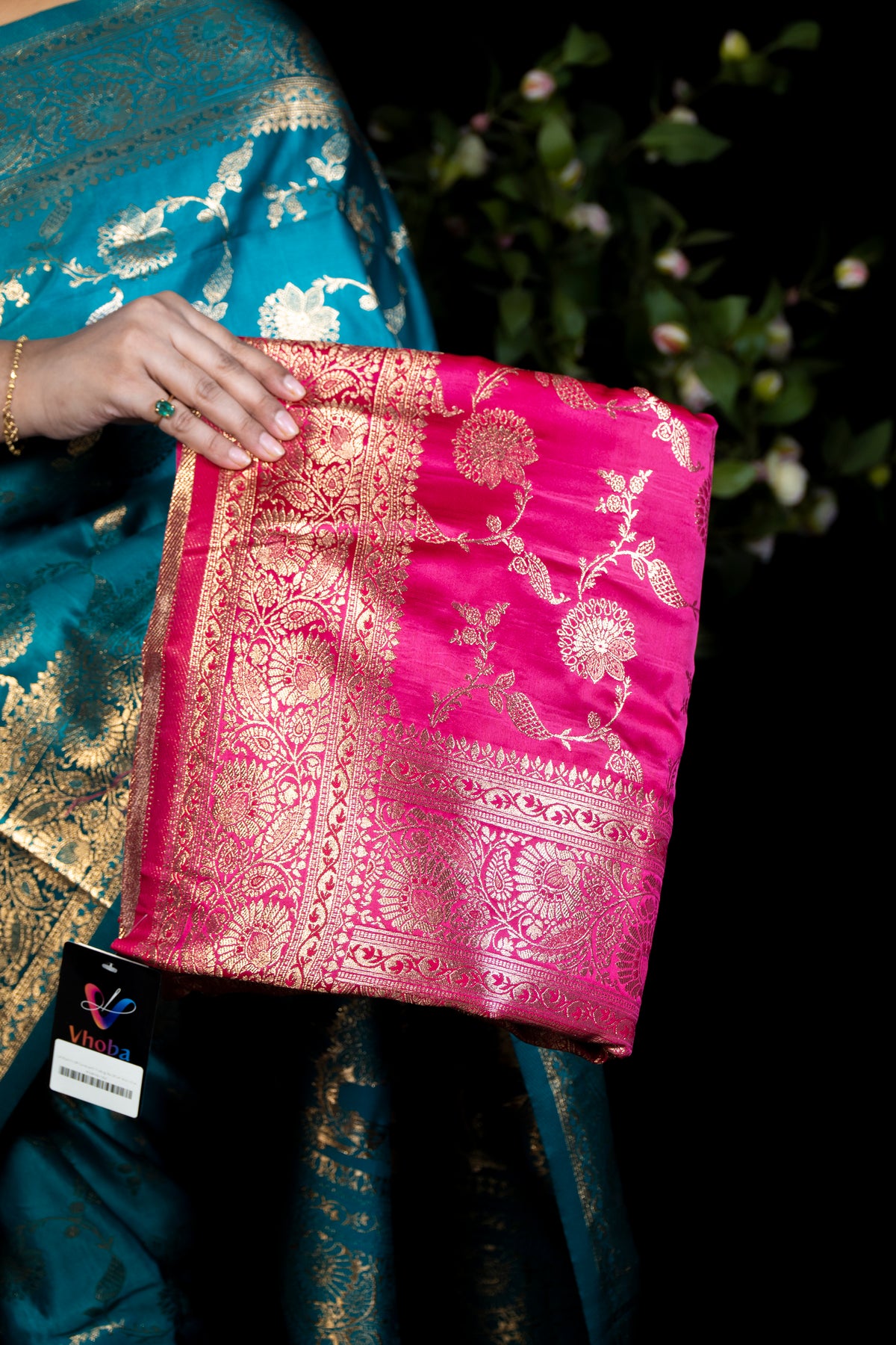 Jal Mashru Silk Saree with Trailing Floral Zari Vine