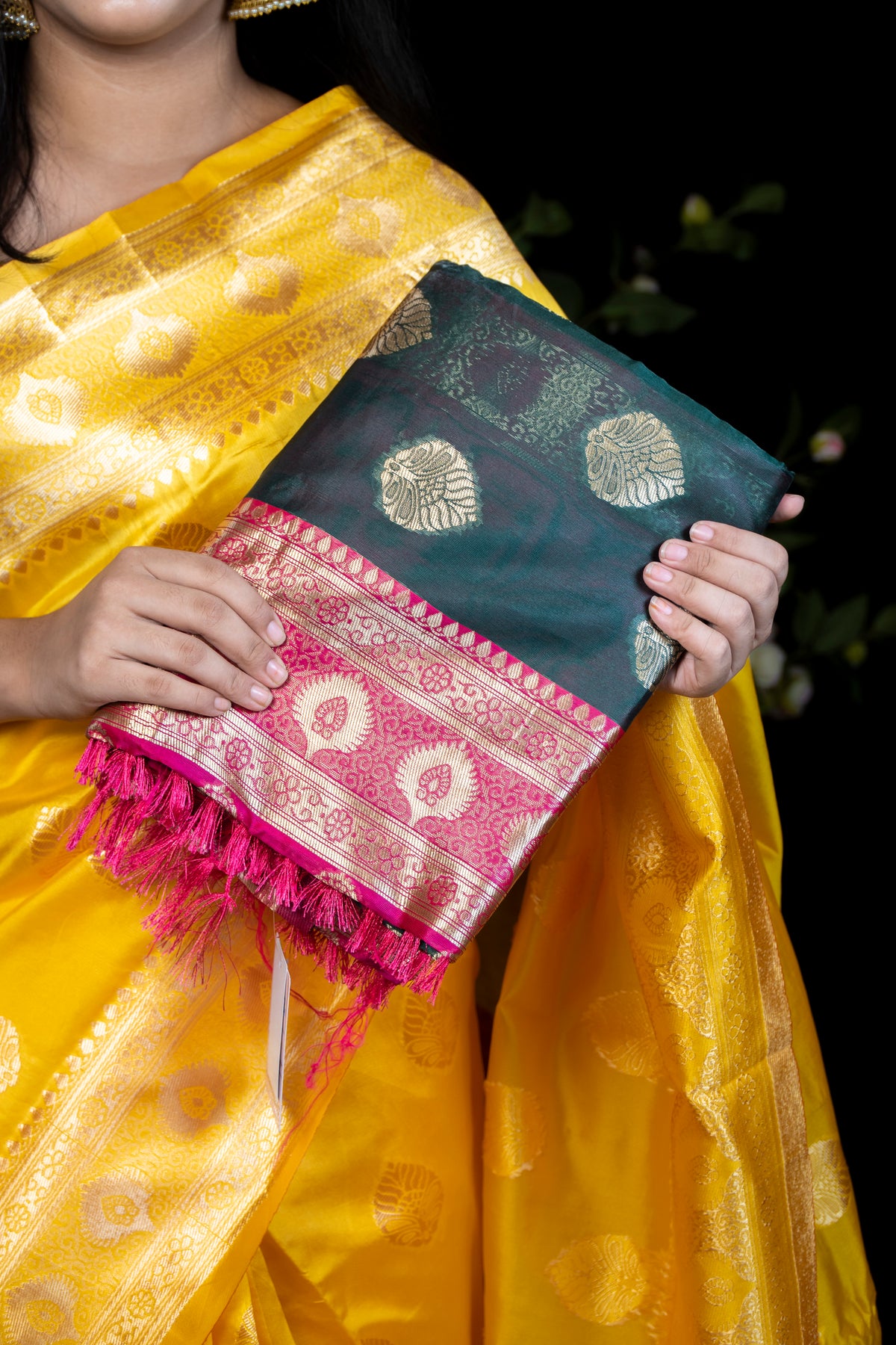 Traditional Silk Saree with Contrast Zari Border