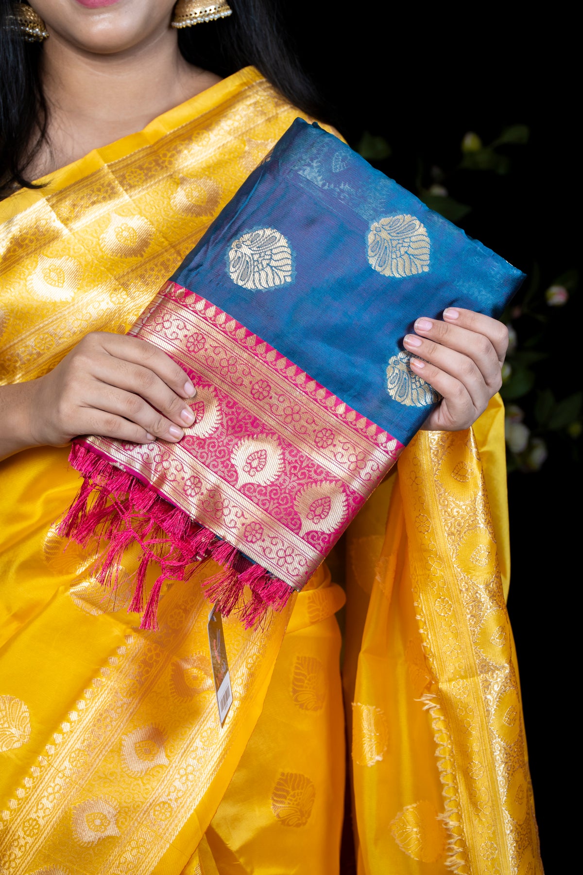 Traditional Silk Saree with Contrast Zari Border