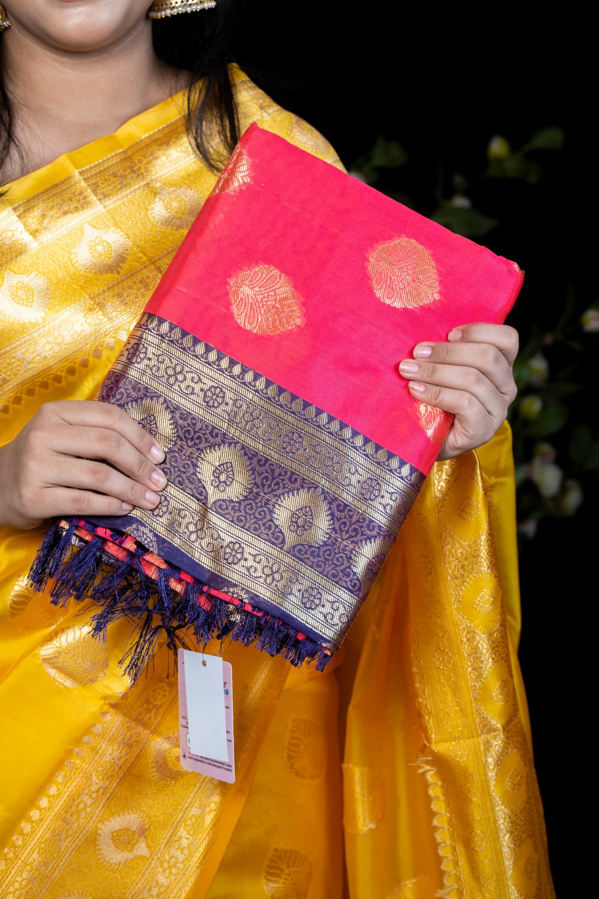 Traditional Silk Saree with Contrast Zari Border