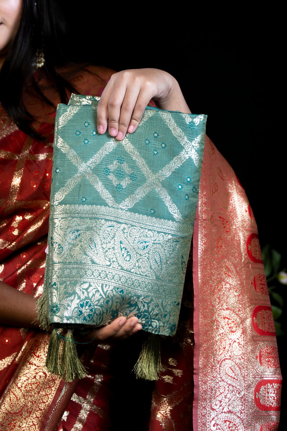 Gorgeous Zari Woven Silk Saree with Gold Border