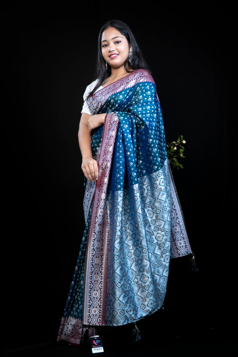 Pochampalli Silk Saree with Blouse Piece