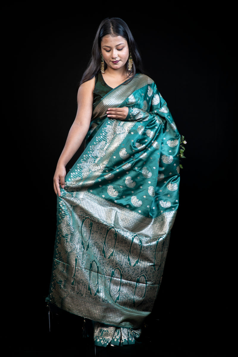 Rich Zari Woven Silk Saree with Matching Blouse