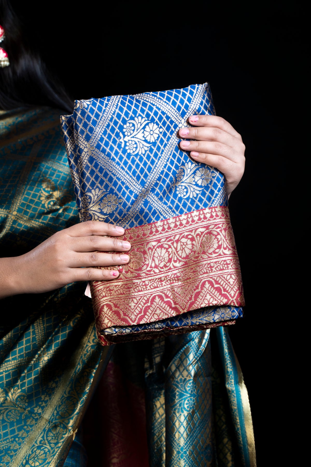 Soft Silk Saree with heavy golden weaving all over