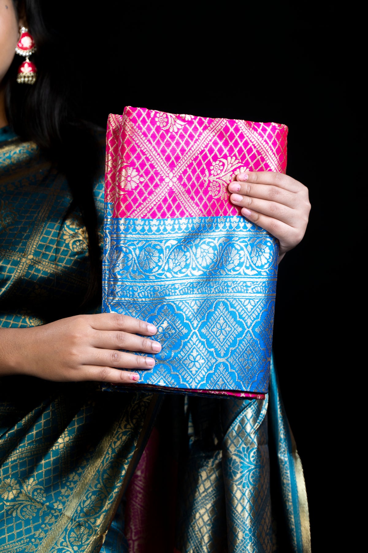 Soft Silk Saree with heavy golden weaving all over