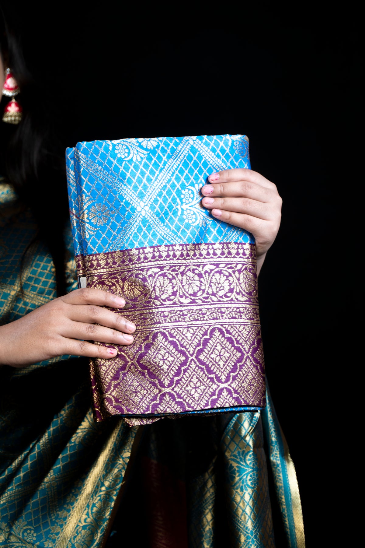 Soft Silk Saree with heavy golden weaving all over