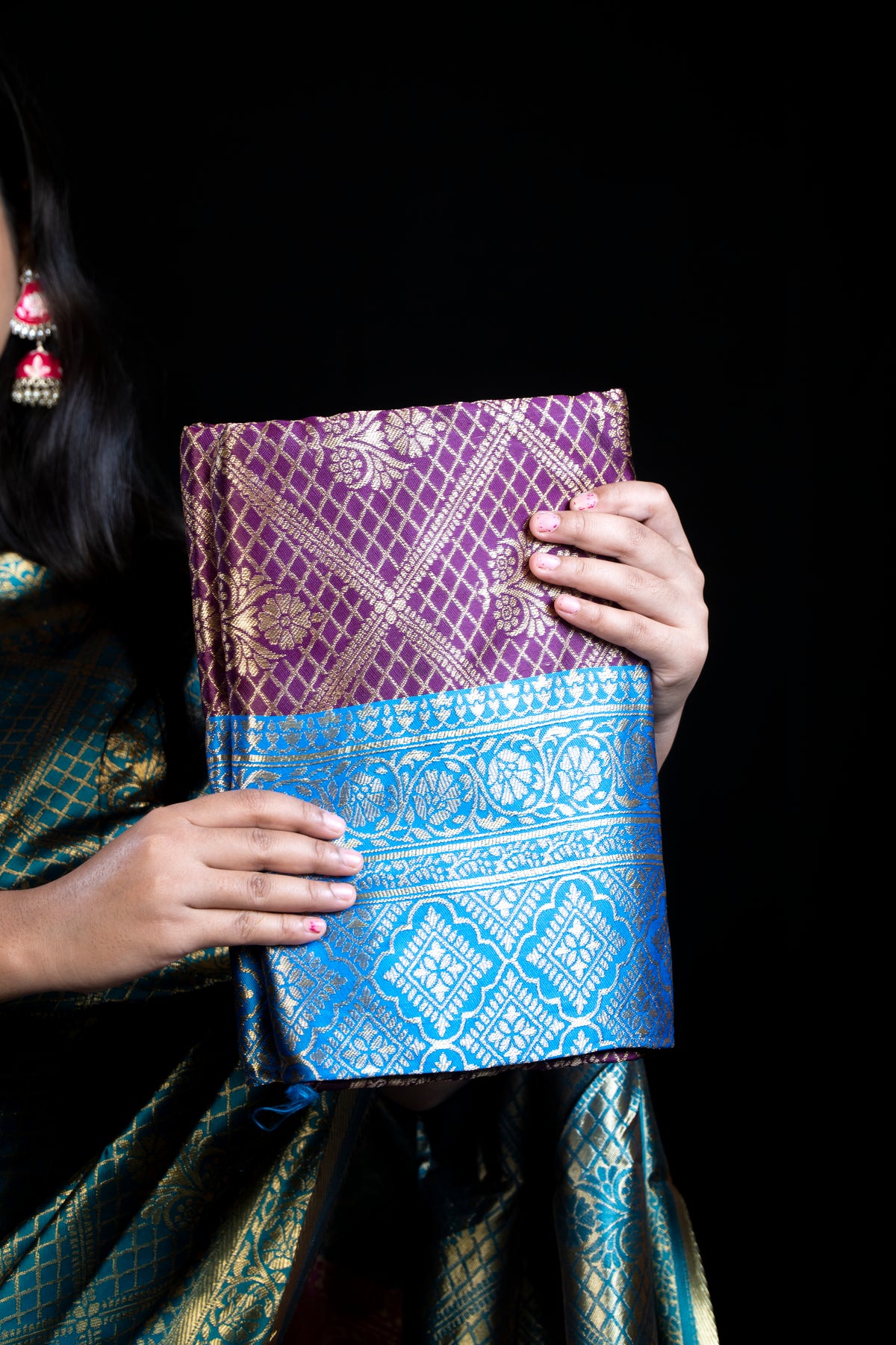 Soft Silk Saree with heavy golden weaving all over