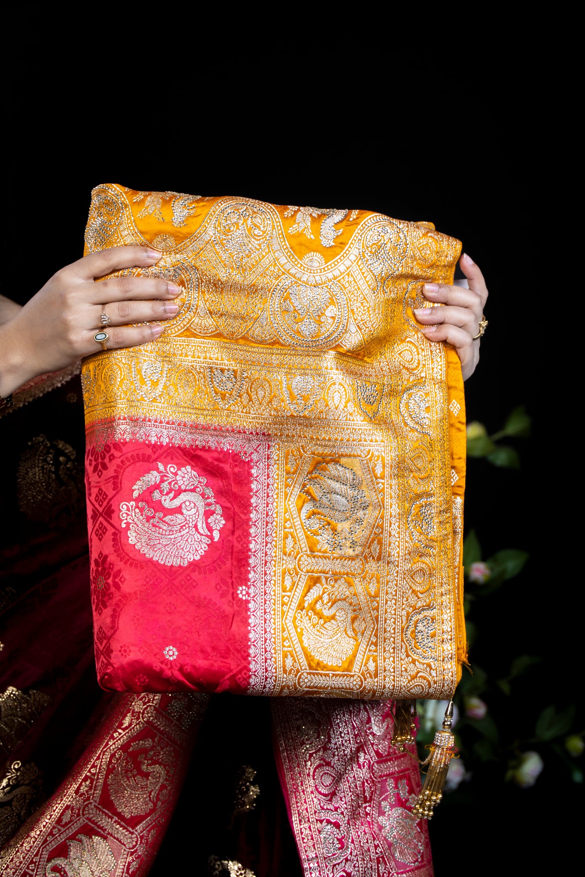 Mashru Zardosi Silk Saree with Premium Stone Work