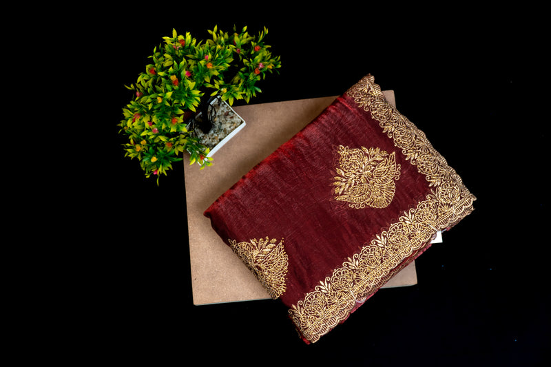 Premium Frendy Saree with Intricate Cutdana Border Stone Work