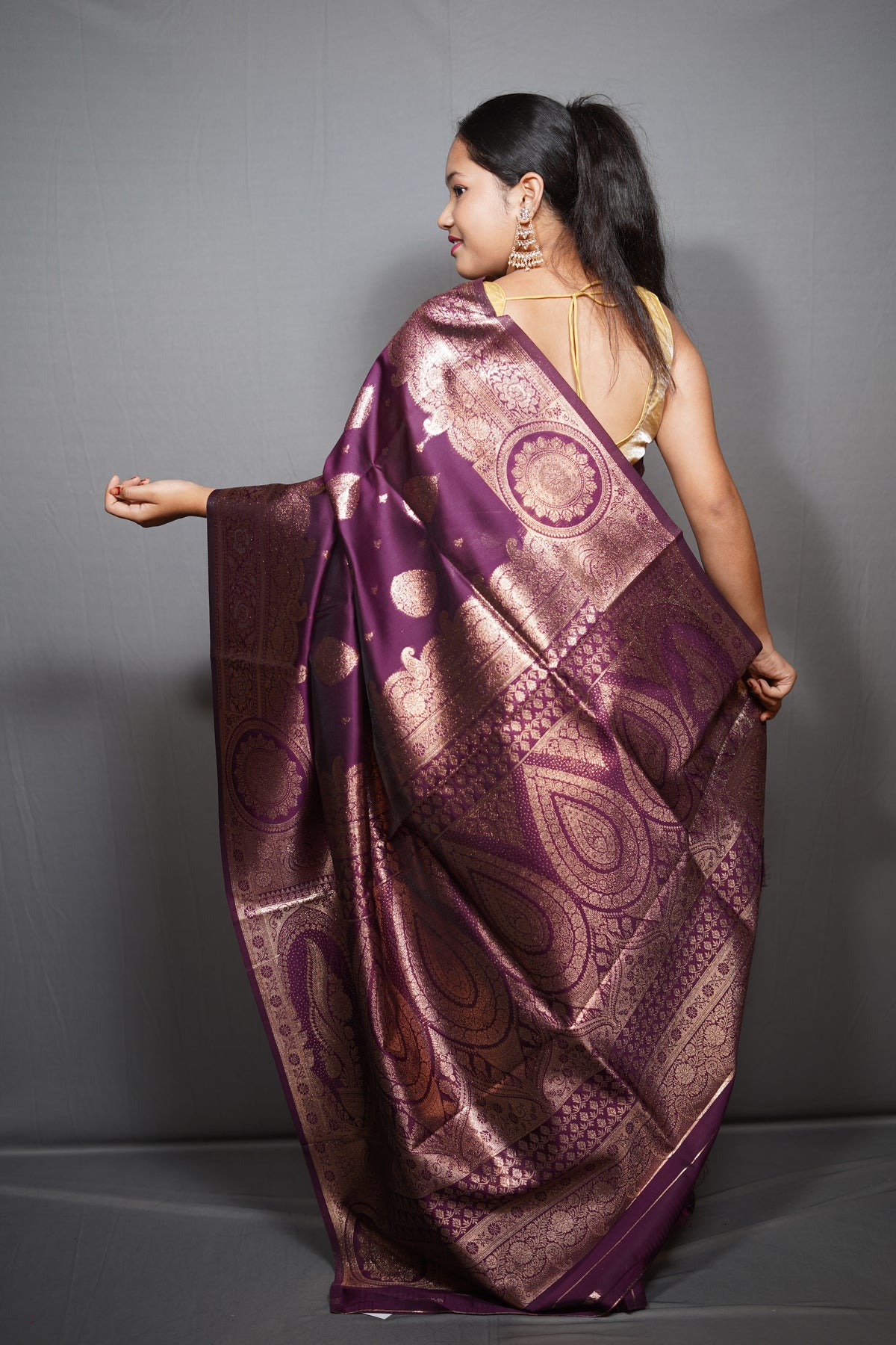 Premium Banarasi Silk Saree with Elegant Zari Butas & Royal Mandala Heritage Pallu