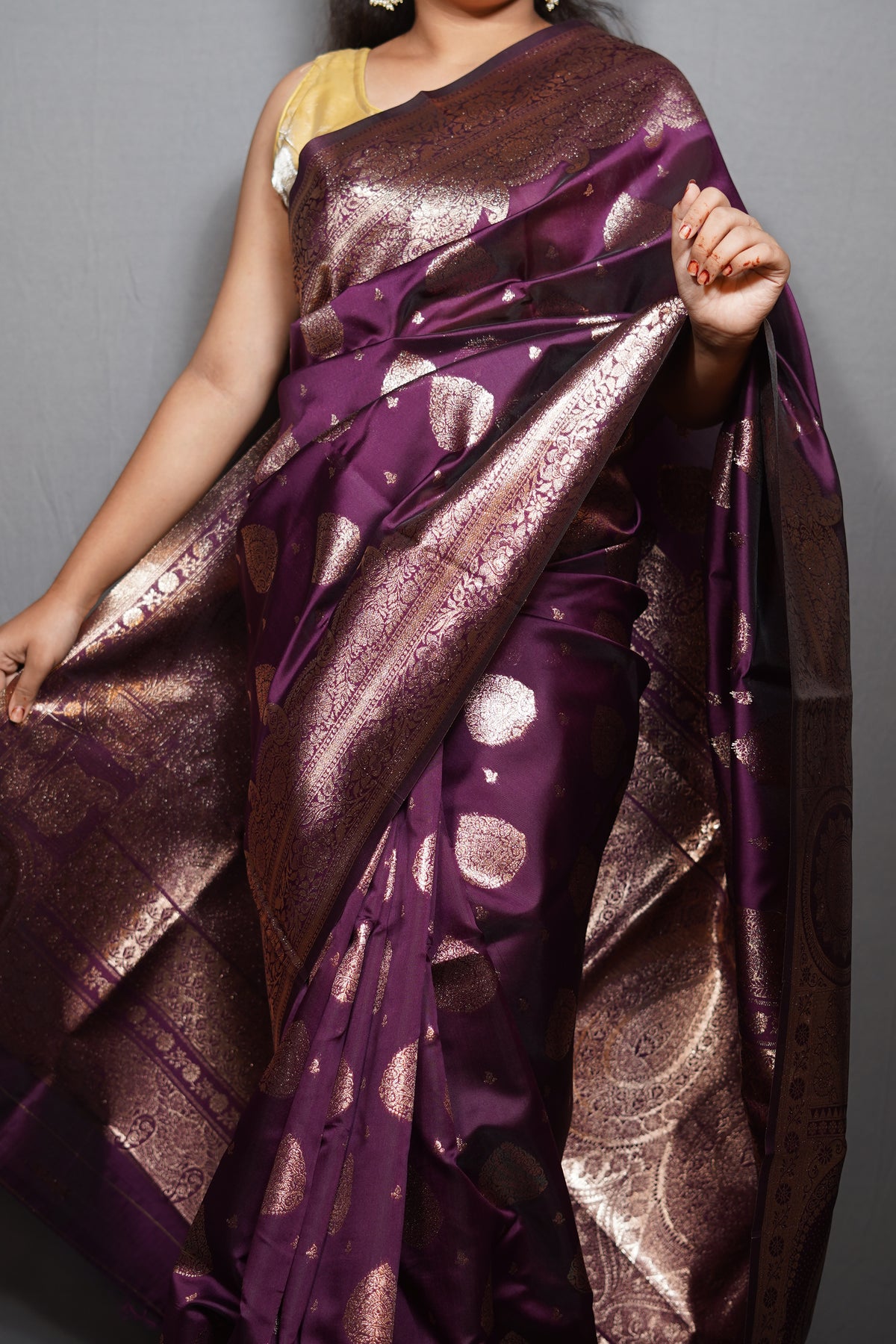 Premium Banarasi Silk Saree with Elegant Zari Butas & Royal Mandala Heritage Pallu