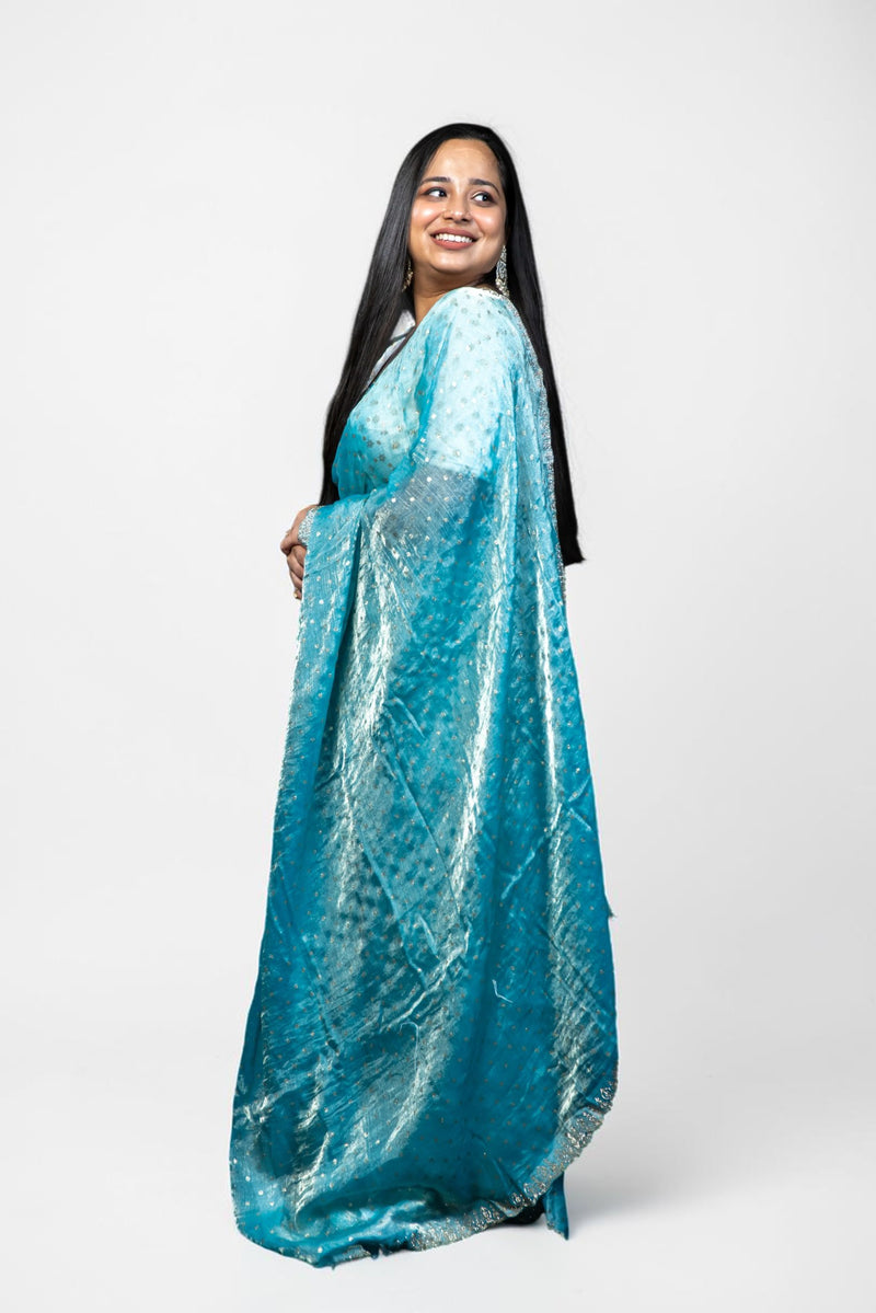 Beautiful Frendy Saree with Stone & Zari Work