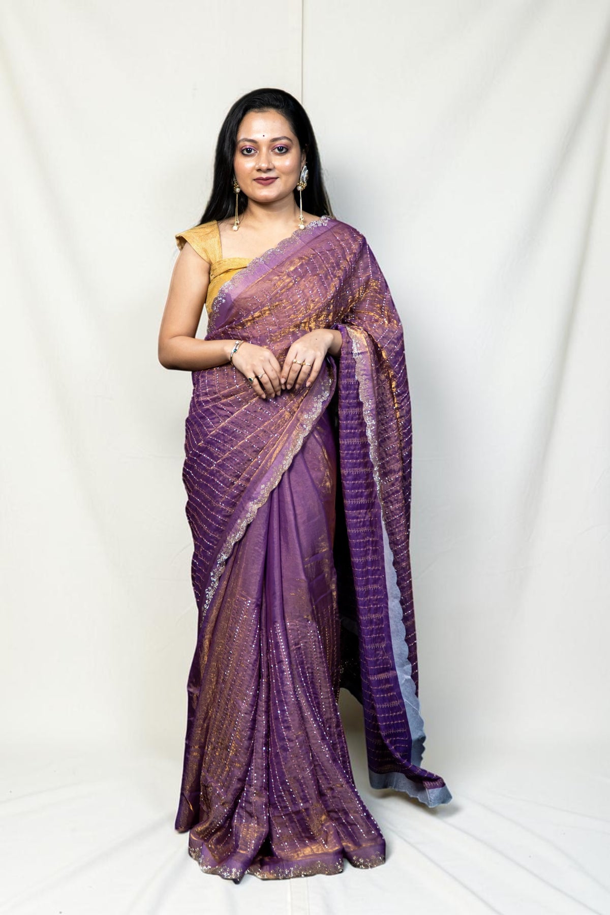 Designer Frendy Silk Saree with All-Over Kardana and Thread Work | Party Wear Saree Collection